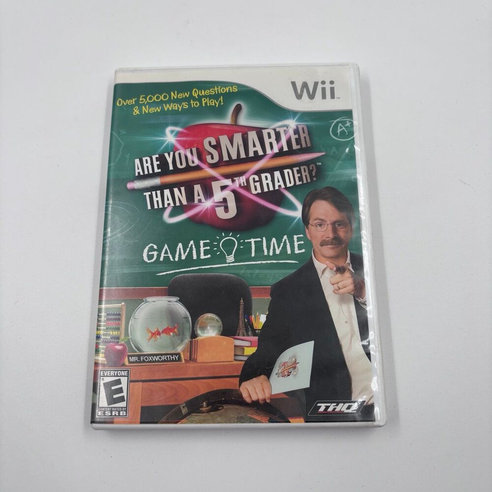 Are You Smarter Than a 5th Grader Game Time Nintendo Wii Disc Manual CIB